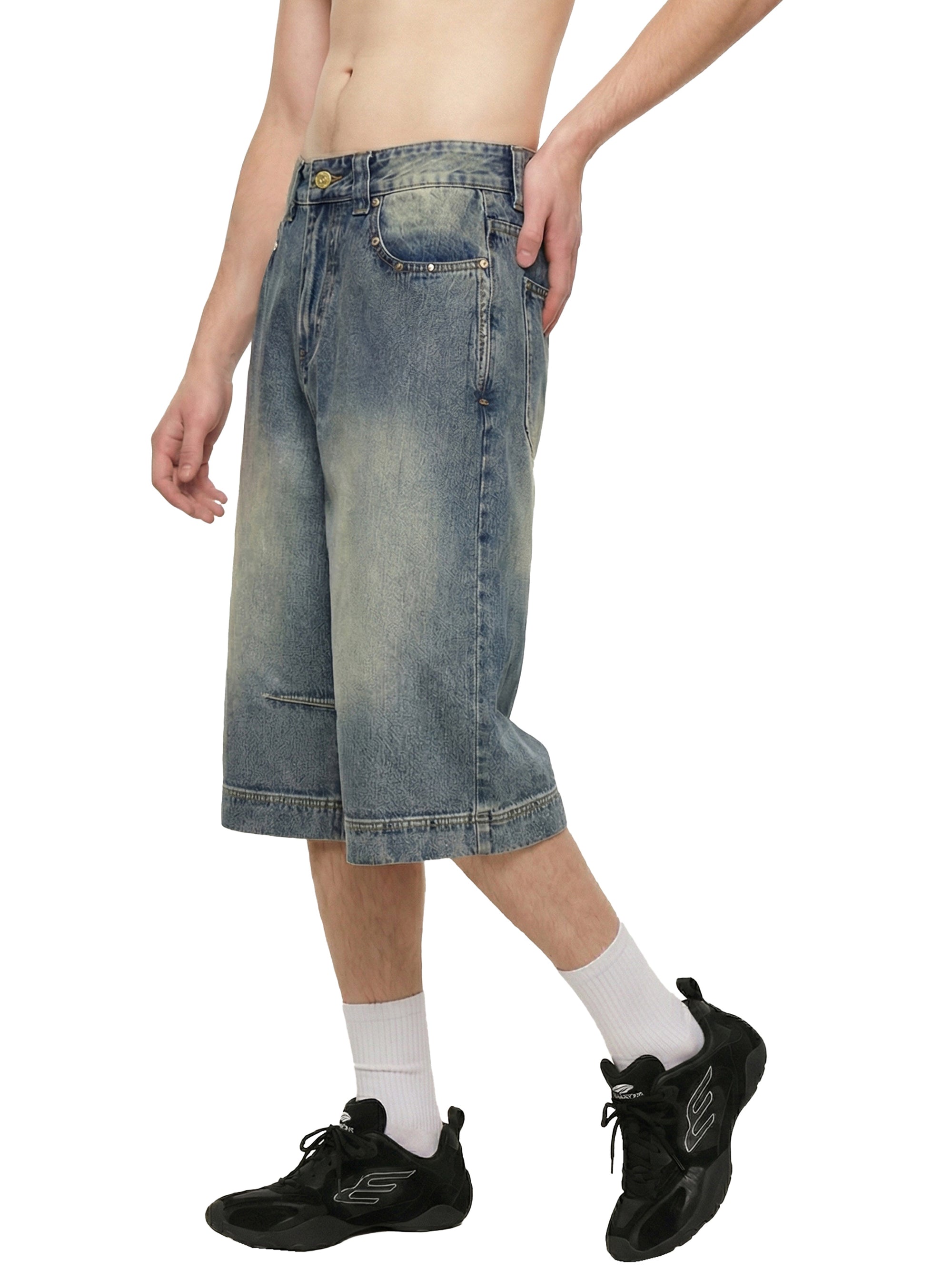 Vintage-Wash Denim Shorts • 385 GSM  (11.4 oz)